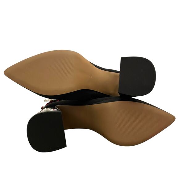 BETSEY JOHNSON Idris Dress Heel Ankle Booties Black Red Multi Plaid Size 8M New - Picture 4 of 16